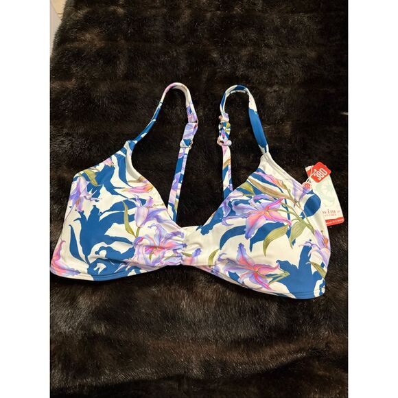 Swim System Poppy  Lily Patch Bikini Top  Size 38 D 38D - Picture 1 of 5